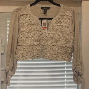 NWT Style & Co Crop Tee Destination Cream Size XS